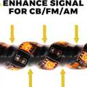 Xprite 4FT CB Radio Antenna with Spiral Amber LED Whip Light, Safety Flexible Antenna Lighted Whips w/Rocker Switch Compatible with Offroad ATV UTV 4X4 Polaris RZR Can-am Buggy Trucks Jeep