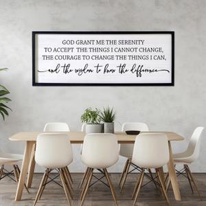 Serenity Prayer Rustic Bible Verse Framed Wall Art, 40''15'' Positive Religious Christian Saying Sign for God Jesus Christ Prayer, Vintage Horizontal Holy Inspirational Catholic Scripture Decor