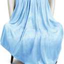 Exclusivo Mezcla Fleece Throw Blanket for Couch, Sofa, 300GSM Super Soft and Warm Blankets, Ice Blue Throw All Season Use, Cozy, Plush, Lightweight, 50x60 Inches