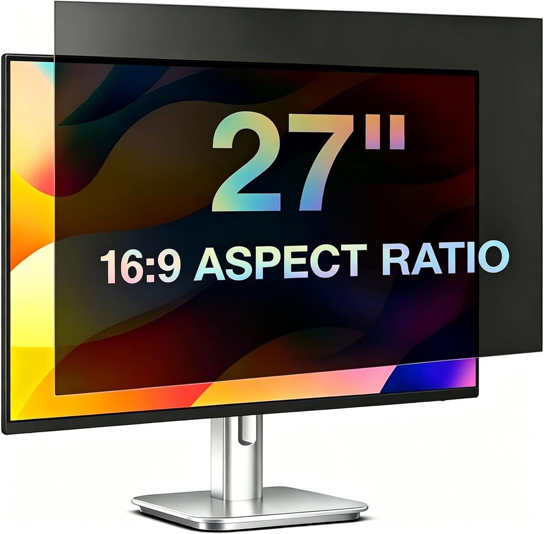 27 Inch Computer Privacy Screen Filter for 27"Monitor Aspect Ratio 16:9（59.8x33.7cm）the Protector Film, Anti Glare Blue Light Blocking Monitor Privacy Screen Protector,Anti-Spy Screen Shield