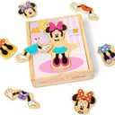 Melissa & Doug Disney Minnie Mouse Dress-Up Puzzle, 18 Pieces Mix and Match Outfits, Sorting & Matching Toy with Storage Case, Educational Puzzle for Toddlers Ages 3+