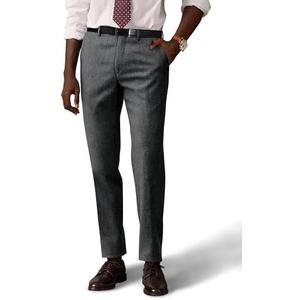 PJ PAUL JONES Mens Winter Warm Tweed Pants Double Pleated Italian Vintage Dress Pants Light Grey Size XL