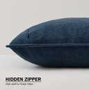 Kevin Textile 14x36 Inch Long Lumbar Cover 1 Pack Soft Boucle Textured Decorative Waterproof Rectangle Cushion Elegant Accent Pillows for Couch Sofa Chair Bed Home Decor Indoor Outdoor Navy Blue
