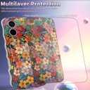 Cute for iPhone 17 Case Retro Floral Phone Case [Curly Wave Edge] [Full Camera Protection] [14 FT Drop Protection] Soft TPU Slim Shockproof Phone Cover for Women Girls