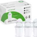 Aqua Optima Replacement for Brita Water Filter, Pitchers and Dispensers, Mavea, Up and Up, Great Value, Reduces Plastic, Exceptional Value, NSF Certified Pitcher Water Filter, Compact Size, 6 Count