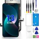 for iPhone 13 Screen Replacement, 6.1 inch 3D Touch LCD Display Full HD Repair kit Genverdix, Digitizer Assembly with Tools Set, Tempered Glass Screen Protector, Waterproof Frame Adhesive
