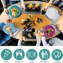 Tioncy 16 Pack Wheat Straw Dinner Plates 9 Inch Unbreakable Toddler and Children Dinner Plates Set Microwave & Dishwasher Safe Reusable Healthy Plate for BBQ, Travel, Events, 16 Colors