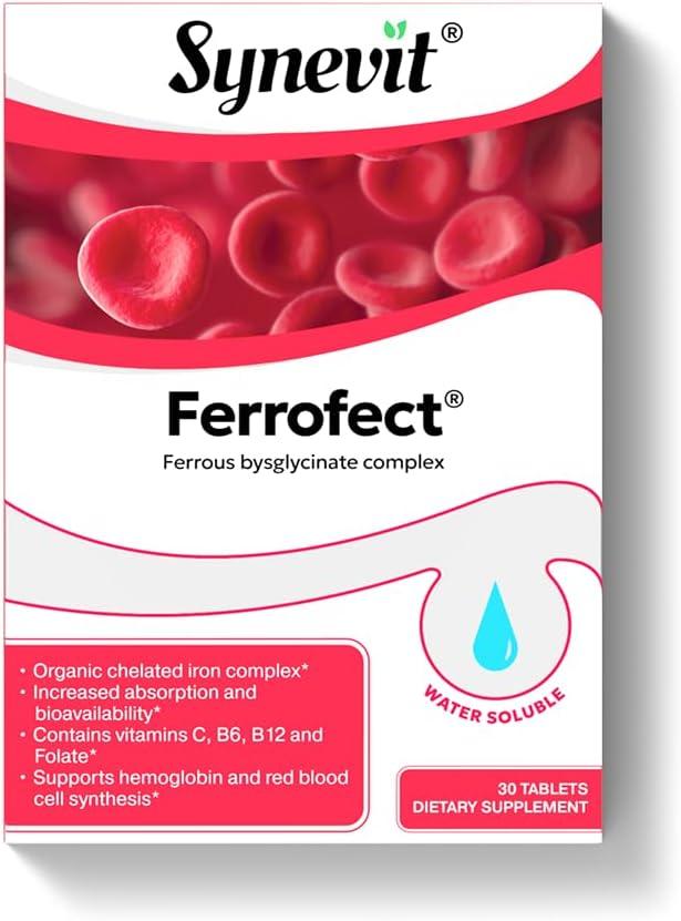Ferrofect® Iron Supplement Tablets for Men & Women, Supports Red Blood Cell Production, Immune & Bone Strength | 30 Tablets