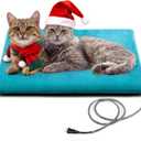 PETNF Outdoor Pet Heating Pad for Cats Dogs Waterproof Cat Warming Pad Outdoor Outside Safe Electric Heating Pad for Feral Cat House Heated Dog Bed Mat 20"X16" (Light Blue)