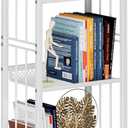 Bookshelf Storage Shelf Bookcase Freestanding Storage Stand for Living Room, Bedroom, Kitchen, Rust Resistance, Easy Assembly Free Combination Multi-Functional Organizer (5 Tiers, White)