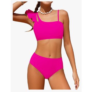 Girls Swimsuits Two Piece Bikini Set Ruffle Bathing Suit with Adjustable Strap Quick Dry Beach Girls' Swimwear 5-6Y