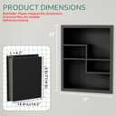 Stainless Steel Recessed Medicine Cabinet 14 * 18, Rust-proof Metal Wall Niche, In Wall Shower Niche Shelf Insert Replacement, Recessed Medicine Cabinets for Drywall, with 4 Compartments, Black