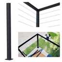 Dawn Railing Heavy-Duty Cable Railing Post, 36x2x2 High Strength Steel Square Corner Post with Level Drilled Holes, Weldless Black Powder-Coated Finish, for Wood/Concrete Deck Stair, 1 Pack