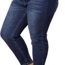 Agnes Orinda Women's Plus Size Denim Jeans Mid Rise Stretch Washed Skinny Casual Pants (3X, Blue)