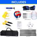 GSE Games & Sports Expert Outdoor Yard Sports Net Game Set for Backyards, Parks, Beach, Lawn. Volleyball Set, Badminton Set OR Volleyball & Badminton Combo Set