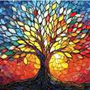 Puzzles for Adults 1000 Pieces Stained Glass Tree of Life Puzzle for Adults Colorful Mosaic Jigsaw Puzzles 1000 Pieces with Letters on Back Hard Impossible Difficult Challenging Family Puzzle