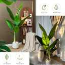 6FT Artificial Bird of Paradise Plant, Faux Artificial Trees, Tall Fake Realistic Tree, 11 Trunks Silk Leaf Plant with Plastic Pot for Home Office Decor Indoor Outdoor Modern Decoration