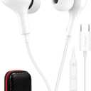 USB C Headphone for Samsung S26 S25 FE S24 A16 A17 Wired Earbuds Magnetic in-Ear Type C Earphone with Microphone Volume Control Bass Stereo Noise Canceling for iPhone 17 Pro Max 16 16e 15 Pixel 10a 9a (White)