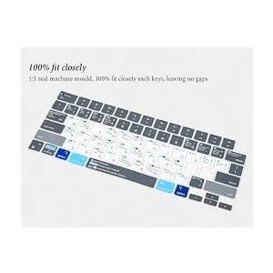 Keyboard Cover with MAC OS Shortcut Hot Keys for Apple MacBook Pro 14 inch A3434 A3112 A3401 A3185 A2442 A2918 A2992 / Pro 16 inch A3403 A3186 A2991 M5 M4 M3 M2,MacBook Air 13.6" 15.3" Skin-Blue&White