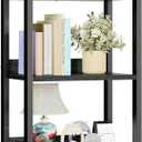 Furologee 5 Tier Bookshelf with Drawer, Kitchen Bakers Rack with Storage, Tall Narrow Bookcase, Industrial Free Standing Display Shelf, Wood and Metal Book Shelf for Bedroom, Living Room, Black