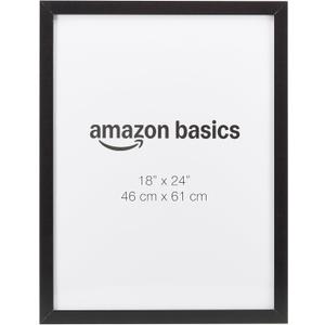 Amazon Basics Rectangular Wood Poster Frame, 18" x 24", Black