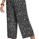 Anyhold Women's Capri Pants Drawstring Casual Palazzo Trousers with Pockets Loose High Waisted Wide Leg Lounge Pants, Size XXL