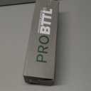 PROBTTL 32 Oz Borosilicate Glass Water Bottle with Time Marker Reminder Quotes, 1 Liter Leak Proof Reusable BPA Free Motivational Water Bottles with Silicone Sleeve and Bamboo Lid (Navy Blue)