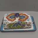 Ceramic Butter Dish with Lid Bohemia Hand Drawn Butter Plate Tray with Cover for Cheese Vintage Cheese Container Holder European-Style Butter Keeper for Home Kitchen 7.9 x 4.5 x 3.1 Inches (1)