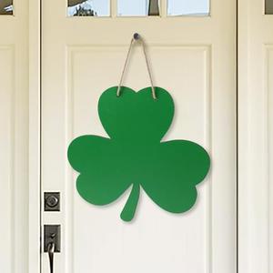 St Patricks Day Door Decorations Wooden Shamrock Hanging Sign for Holiday Farmhouse Home Front Porch and Wall Window Decor