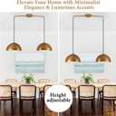 2-Light Pendant Lights Kitchen Island, Gold Metal Dome Shade Pendant Light, Kitchen Pendant Lighting Over Island, Adjustable Height Hanging Light Fixture for Farmhouse Dining Room Kitchen Cafe