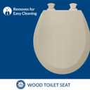 Bemis 500EC Durable Wood Toilet Seat with Easy Clean Hinges, Made in USA, Round, Bone