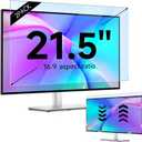 IPROKKO 2 Pack 21.5 inch Anti-Blue Light Monitor Screen Protector for 16:9 Widescreen, Removable Anti Glare Blue Light Blocking Screen Filter, Anti-UV Eye Protection PC Computer Film [Washable Wipes Clean]