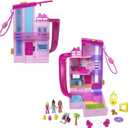 Polly Pocket Barbie Dreamhouse Compact, Dollhouse Playset with 3 Micro Dolls, 1 Puppy, 11 Accessories, Elevator & Pool (Multicolor)