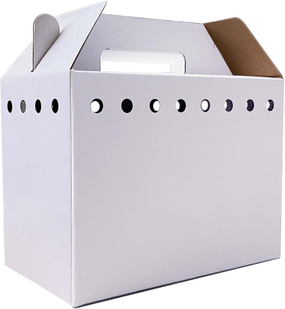 Cardboard Pet Carriers for Small Animals, Hamsters, Gerbils, Birds, Reptiles, Not for Cats or Dogs, Disposable Cardboard Pet Carrier 12 Pack