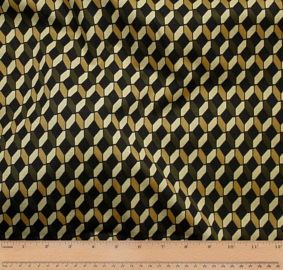 Tlio Luna Jacquard, Black/Olive/Caramel (59 Inches)