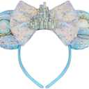Princess Mouse Ears Headband for Women Blue Castle Mouse Ears for Adult Park Ears