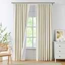 WEST LAKE Ivory Pearl Bailey Pinch Pleat Blackout Curtain Panels with Liners 84 Inches,Luxury Textured Drapes with Back Tabs for Bedroom,Thermal Insulated Noise Reducing Window Treatment,40" Wx84 Lx2