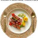 15 inch Round Woven Placemats Set of 4, Boho Rattan Natural Hand-Woven Water Hyacinth Placemats, Chargers for Dinner Plates, Farmhouse Weave Place Mats, Rustic Wicker Table Mats Decor for Home,Wedding