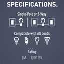 Legrand radiant RCD33WCC6 15 Amp Combination 2-in-1 Decorator Rocker Light Switch, Two 3-Way Switches, White (1 Count)