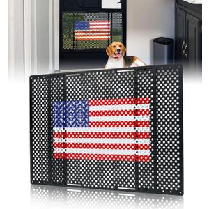 Aluminum Alloy RV Entry Screen Door Grille Adjusts from 22"- 31.5", Adjustable RV Door Screen Protector, Flag