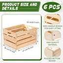 Weysat 6 Pack Large Wood Crates Box for Storage 16 Inch Unassembled Wooden Milk Crates with Handles Decorative Nesting Box for Display Unfinished Rustic Decor DIY Office Home Retail Art Craft(Wood)
