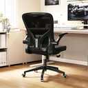 Ergonomic Office Chair, High-Back Mesh Computer Desk Chair with Adjustable Height, Lumbar Support, Flip-Up Armrests,and Swivel Rolling Design for Home and Office Use