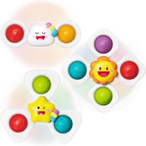 SpringFlower Baby Toys 0-6-12-18 Months,Suction Cup Spinner Toys,Baby Bath Toys for Boy&Girl, Sensory Toys &Travel Table Toy for Toddlers, Birthday Gifts for 1 2 3 Year Old Toddler