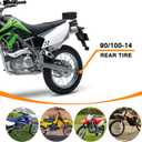 HOLATO Rear 90/100-14 3.00-14 Tire and Inner Tube for 110cc 125cc KLX125 KLX140 KX85 TTR125 YZ80 YZ85 CT90 RM80 DRZ125 TaoTao DB17 Apollo RFZX18 Coolster Dirt Pit Bike Off Road Motocross Heavy Duty
