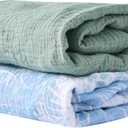 TADO MUSLIN Organic Cotton Muslin Bassinet Sheets, 2 Pack – Soft, Breathable, Universal Fit for Oval, Rectangle & Hourglass Mattresses, Machine Washable, Neutral Colors for Baby Boys & Girls