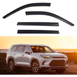 Window Visors Rain Guards fits 2024 2025 Toyota Grand Highlander, Out-Channel Window Wind Deflectors Vent Shades Accessories, Dark Smoke 4 Pcs