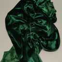 KNELOR Kids Hooded Velvet Cloak Robe Halloween Costume Cape Fancy Cosplay Costumes (M/Age 5-7, Green)