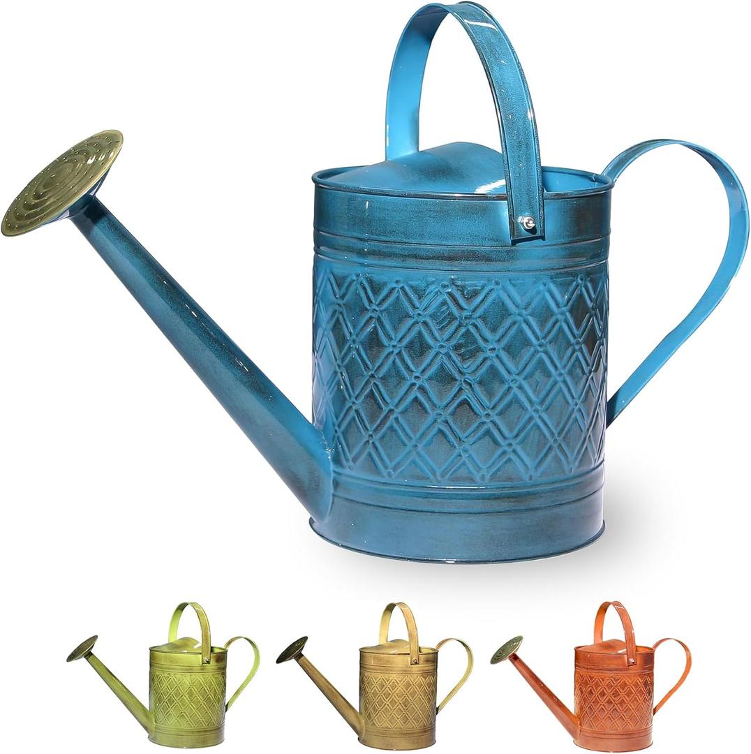 Home & Garden MPT01503 Robert Allen MPT011503 Wexley Metal, 2 Gallon, Mountain Waves 5 Gallon Watering can, 2 gal (Green)