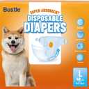 Disposable Female Dog Diapers, 40 Count, L (Waist 26.8-29.5), Wetness Indicator, Ultra Protection, Leak Proof, Super Absorbent, Soft