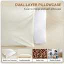 Organic Buckwheat Pillow for Sleeping with Dual-Layer Pillowcase and Extra Tartary Buckwheat Hulls, Adjust Height and Firmness, Neck Support Pillow for Back and Side Sleepers 14"x20" (Off-white)